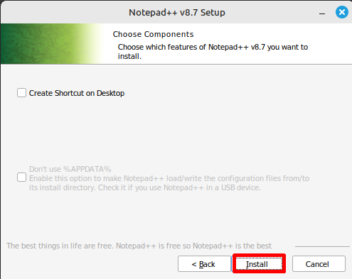 Click on Install Button