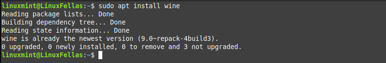 Install Wine from Linux Mint's official repositroy