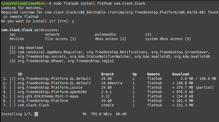 Install Slack in LinuxMint Using Flatpak Command