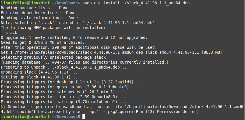 Install Slack in LinuxMint