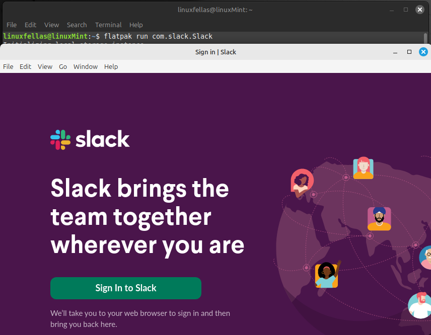 Launch Slack Using Flatpak