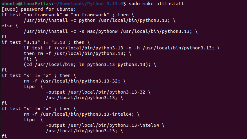 Execute Make Altinstall Command to install Python 3