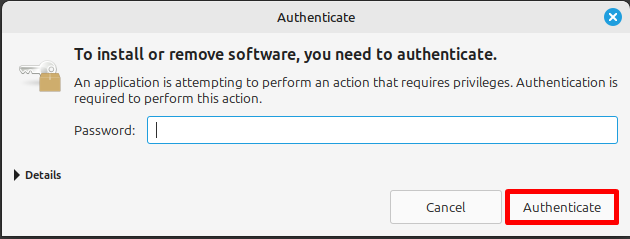 Provide Password For Authentication