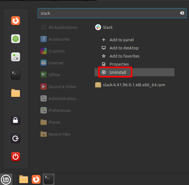 Uninstall Slack from Linux Mint