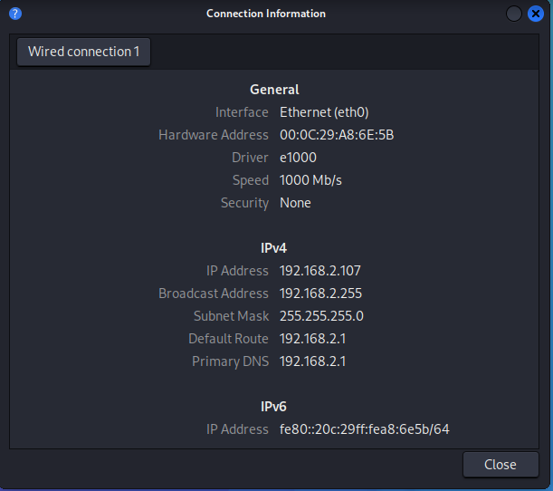 Check IP address of your 
kali Linux